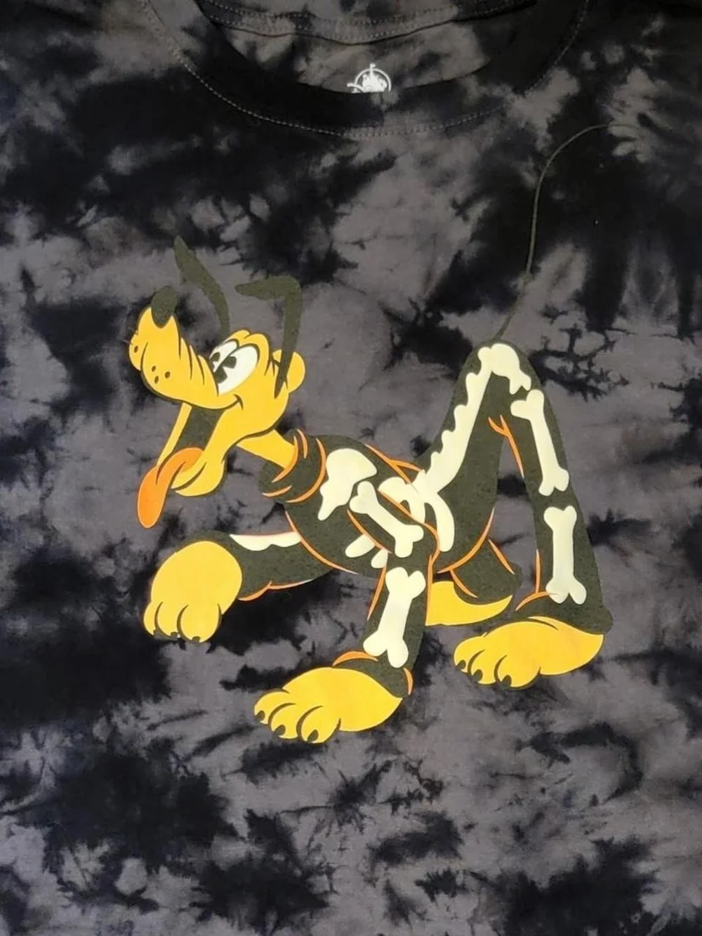 Disney Pluto Black Tie-Dye Graphic Dog T-Shirt